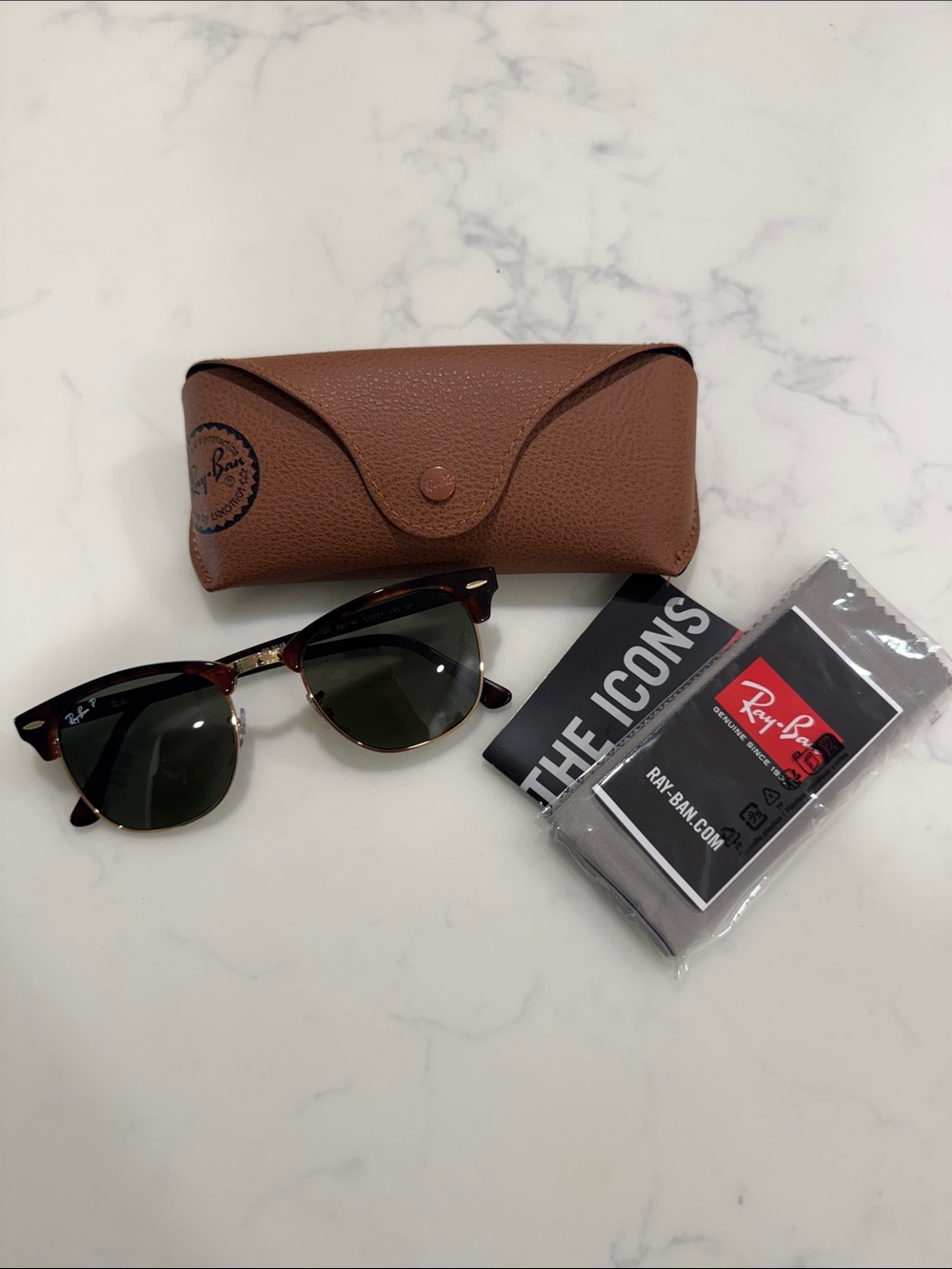 Ray-Ban Clubmaster Sunglasses in Tortoise and Green